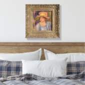 Pierre A Renoir | Vrouw met Pet Canvas Afdruk (Insitu (Slaapkamer))