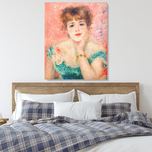 Pierre-Auguste Renoir - Actress Jeanne Samary Canvas Afdruk (Insitu (Slaapkamer))