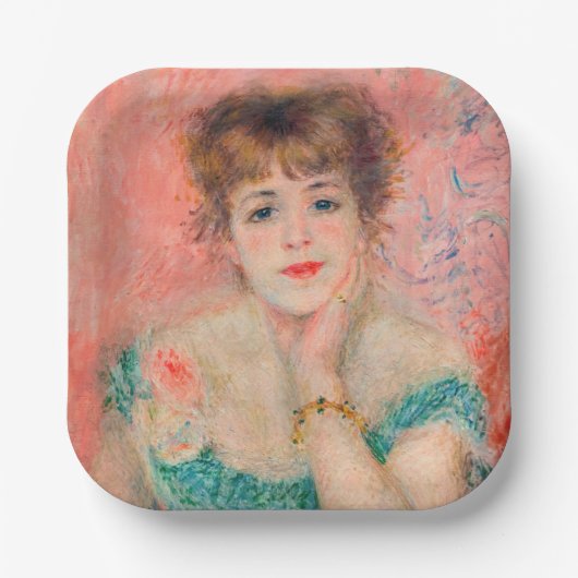 Pierre-Auguste Renoir - Actress Jeanne Samary Papieren Bordje (Voorkant)