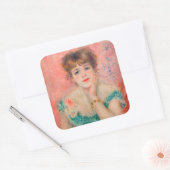 Pierre-Auguste Renoir - Actress Jeanne Samary Vierkante Sticker (Envelop)