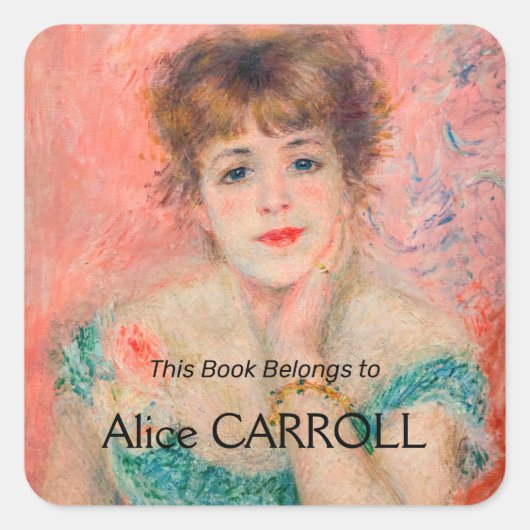 Pierre-Auguste Renoir - Actress Jeanne Samary Vierkante Sticker (Voorkant)