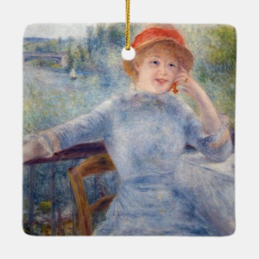 Pierre Auguste Renoir - Alphonsine Fournaise Keramisch Ornament (Achterkant)