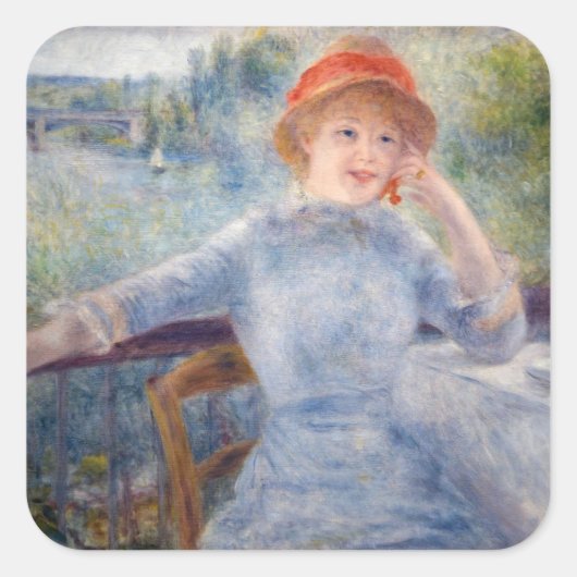 Pierre Auguste Renoir - Alphonsine Fournaise Vierkante Sticker (Voorkant)