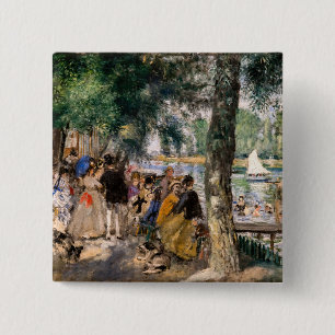 Pierre-Auguste Renoir - Baden aan de Seine Vierkante Button 5,1 Cm