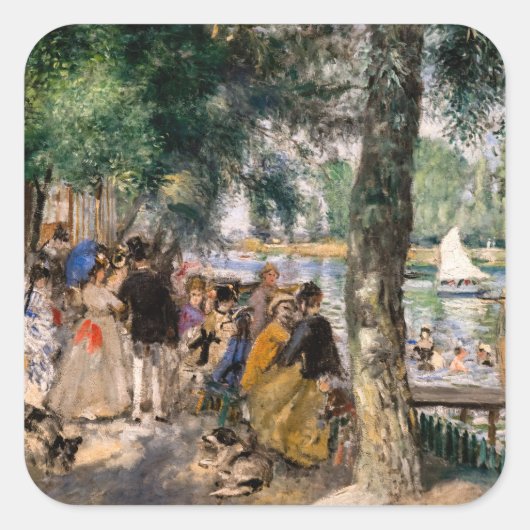 Pierre-Auguste Renoir - Baden op de Seine Vierkante Sticker (Voorkant)