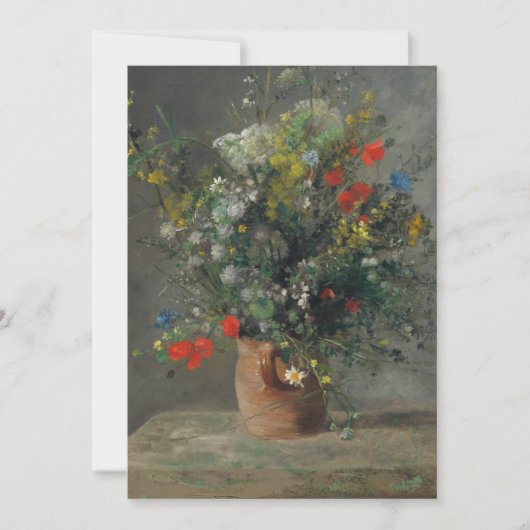Pierre-Auguste Renoir - Bloemen in een vaas 1866 Bedankkaart (Voorkant)