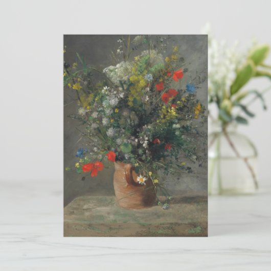 Pierre-Auguste Renoir - Bloemen in een vaas 1866 Bedankkaart (Staand voorkant)