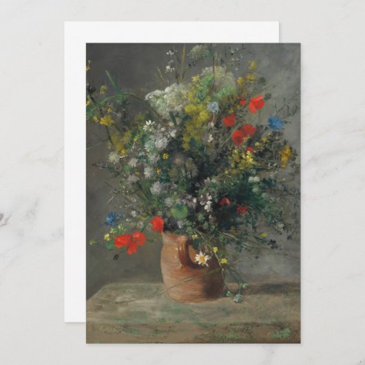 Pierre-Auguste Renoir - Bloemen in een vaas 1866 Bedankkaart (Voorkant / Achterkant)
