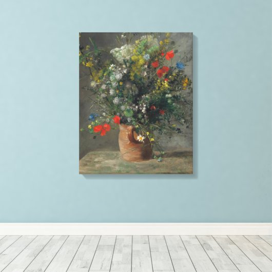 Pierre-Auguste Renoir - Bloemen in een vaas 1866 Canvas Afdruk (Insitu (Houten vloer))