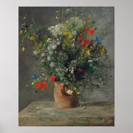 Pierre-Auguste Renoir - Bloemen in een vaas 1866 Poster (Voorkant)