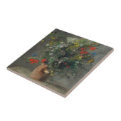 Pierre-Auguste Renoir - Bloemen in een vaas 1866 Tegeltje (Zijkant)