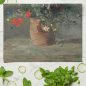 Pierre-Auguste Renoir - Bloemen in een vaas 1866 Theedoek (Gevouwen)