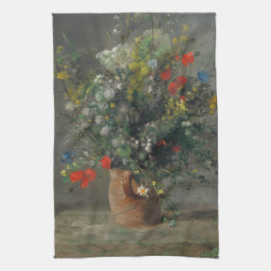 Pierre-Auguste Renoir - Bloemen in een vaas 1866 Theedoek