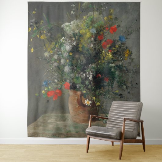 Pierre-Auguste Renoir - Bloemen in een Vaas 1866 Wandkleed (In situ)