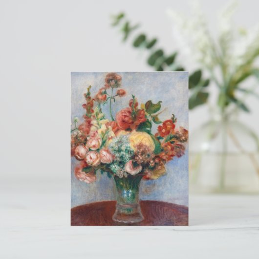 Pierre-Auguste Renoir - Bloemen in een vaas Briefkaart (Staand voorkant)