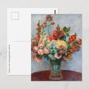 Pierre-Auguste Renoir - Bloemen in een vaas Briefkaart