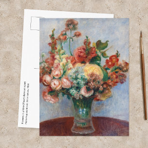 Pierre-Auguste Renoir - Bloemen in een vaas Briefkaart