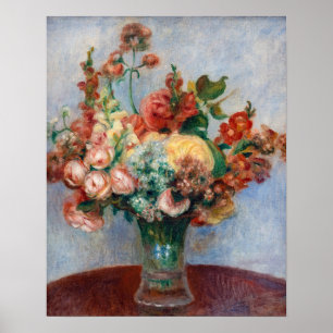 Pierre-Auguste Renoir - Bloemen in een vaas Poster