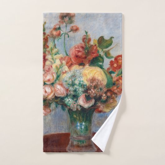 Pierre-Auguste Renoir - Bloemen in een Vase Bad Handdoek (Handdoek)