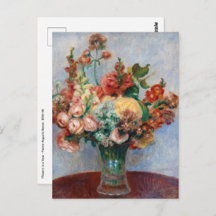 Pierre-Auguste Renoir - Bloemen in een Vase Briefkaart