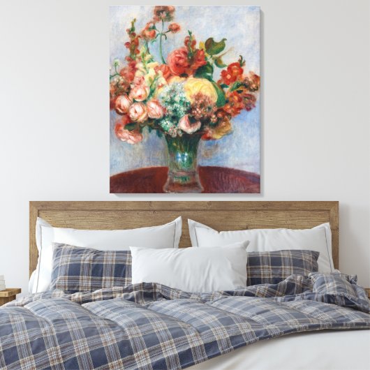 Pierre-Auguste Renoir - Bloemen in een Vase Canvas Afdruk (Insitu (Slaapkamer))