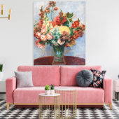 Pierre-Auguste Renoir - Bloemen in een Vase Canvas Afdruk (Insitu (Woonkamer))