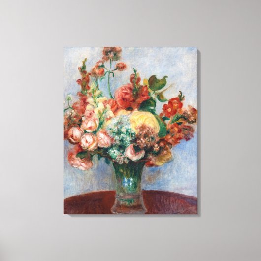 Pierre-Auguste Renoir - Bloemen in een Vase Canvas Afdruk (Voorkant)
