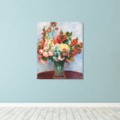 Pierre-Auguste Renoir - Bloemen in een Vase Canvas Afdruk (Insitu (Houten vloer))