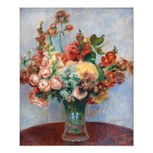 Pierre-Auguste Renoir - Bloemen in een Vase Foto Afdruk (Voorkant)