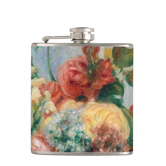 Pierre-Auguste Renoir - Bloemen in een Vase Heupfles (Voorkant)
