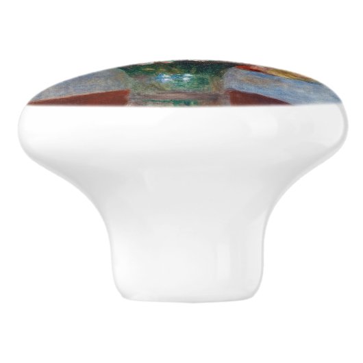 Pierre-Auguste Renoir - Bloemen in een Vase Keramische Knop (Zijkant)