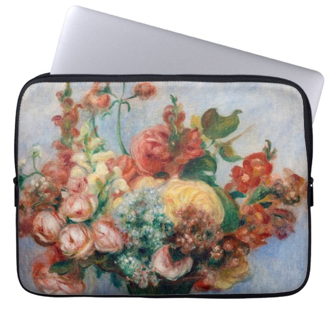 Pierre-Auguste Renoir - Bloemen in een Vase Laptop Sleeve (Voorkant)