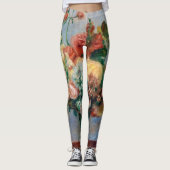 Pierre-Auguste Renoir - Bloemen in een Vase Leggings (Voorkant)