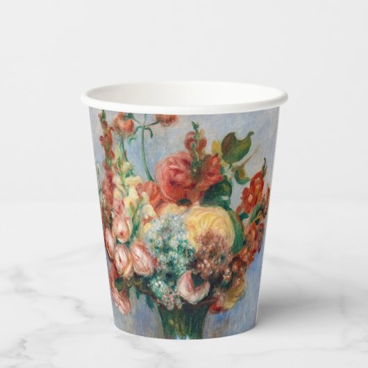 Pierre-Auguste Renoir - Bloemen in een Vase Papieren Bekers (Achterkant)