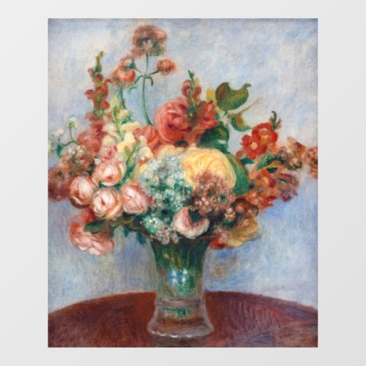 Pierre-Auguste Renoir - Bloemen in een Vase Raamsticker (Vel)