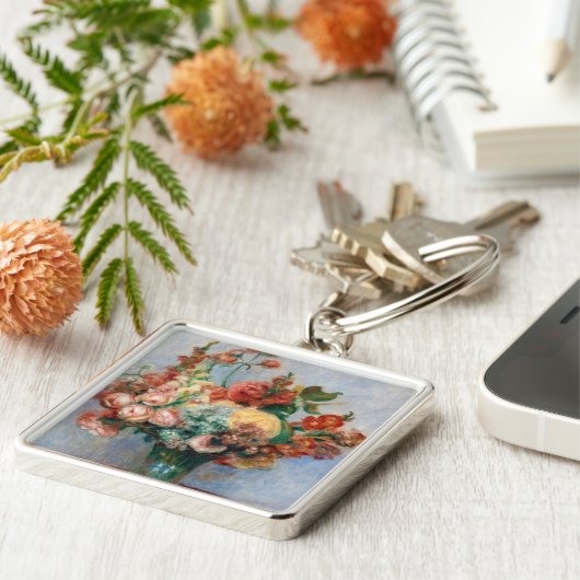 Pierre-Auguste Renoir - Bloemen in een Vase Sleutelhanger (Zijkant)