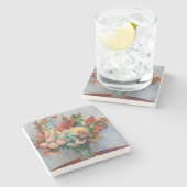 Pierre-Auguste Renoir - Bloemen in een Vase Stenen Onderzetter (Zijkant)