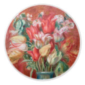 Pierre-Auguste Renoir - Boeket tulpen Keramische Knop (Voorkant)