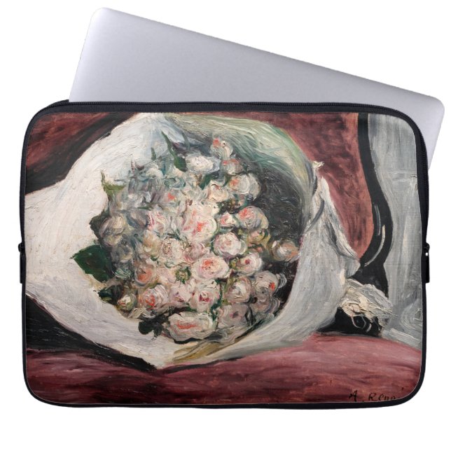Pierre-Auguste Renoir - Bouquet in een doos Laptop Sleeve (Voorkant)
