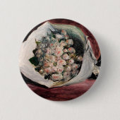Pierre-Auguste Renoir - Bouquet in een doos Ronde Button 5,7 Cm (Voorkant)