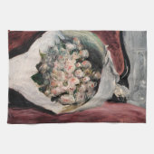 Pierre-Auguste Renoir - Bouquet in een doos Theedoek (Horizontaal)