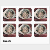 Pierre-Auguste Renoir - Bouquet in een doos Vierkante Sticker (Vel)