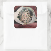 Pierre-Auguste Renoir - Bouquet in een doos Vierkante Sticker (Tas)