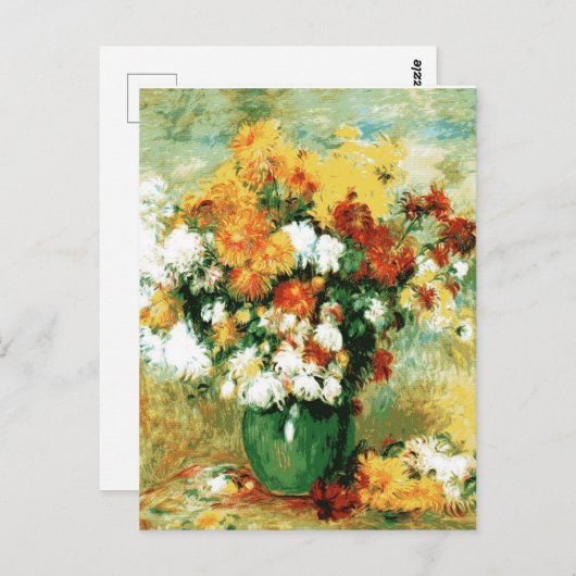 Pierre-Auguste Renoir Bouquet van Chrysanthema Briefkaart (Voorkant / Achterkant)