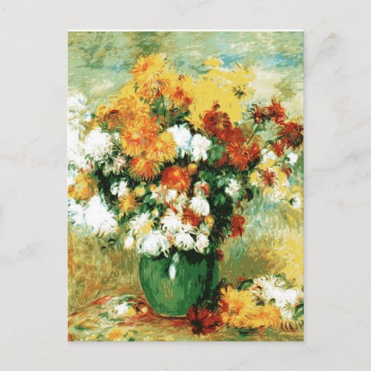 Pierre-Auguste Renoir Bouquet van Chrysanthema Briefkaart (Voorkant)