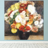Pierre-Auguste Renoir Bouquet van Chrysanthema Canvas Afdruk (Insitu (Houten vloer))