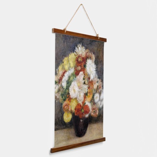 Pierre-Auguste Renoir Bouquet van Chrysanthema Hangend Wandkleed (Gebogen)
