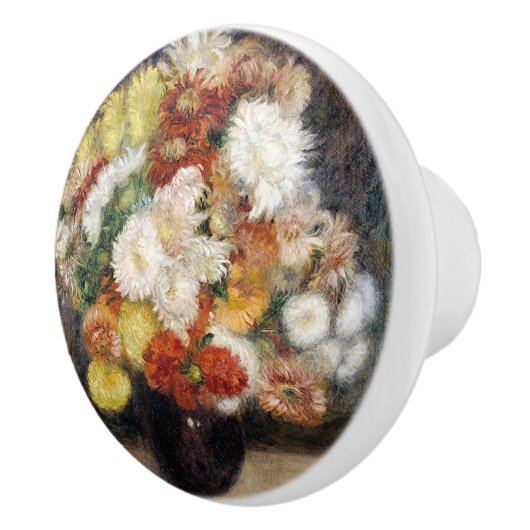 Pierre-Auguste Renoir Bouquet van Chrysanthema Keramische Knop (Rechts)