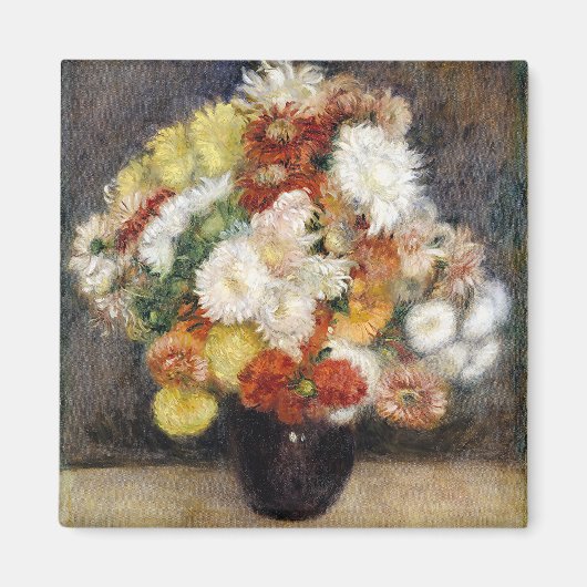 Pierre-Auguste Renoir Bouquet van Chrysanthema Magneet (Voorkant)