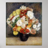 Pierre-Auguste Renoir Bouquet van Chrysanthema Poster (Voorkant)